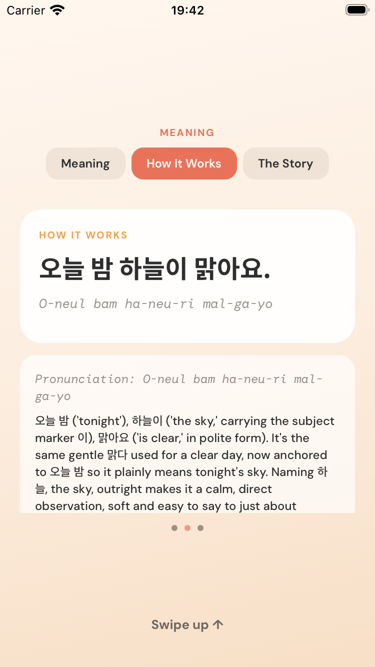 How it works screen in the Weather Lingo app